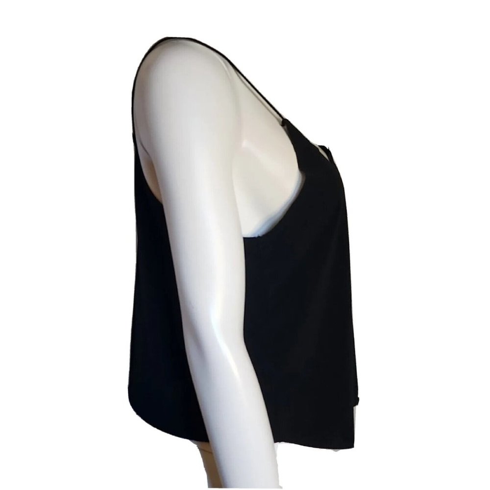 BRANDY MELVILLE Solid All Black V Neck Spaghetti Strap Camisole Top Womens OS - Picture 4 of 6